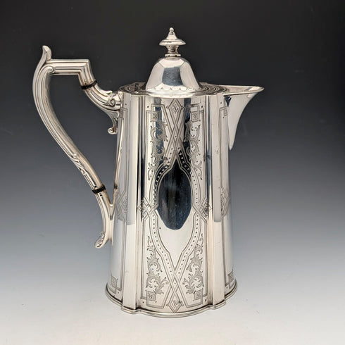 James Dixon & Son 出品的 19 世紀晚期英國古董銀盤茶具(4 件組)